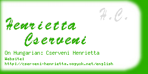 henrietta cserveni business card